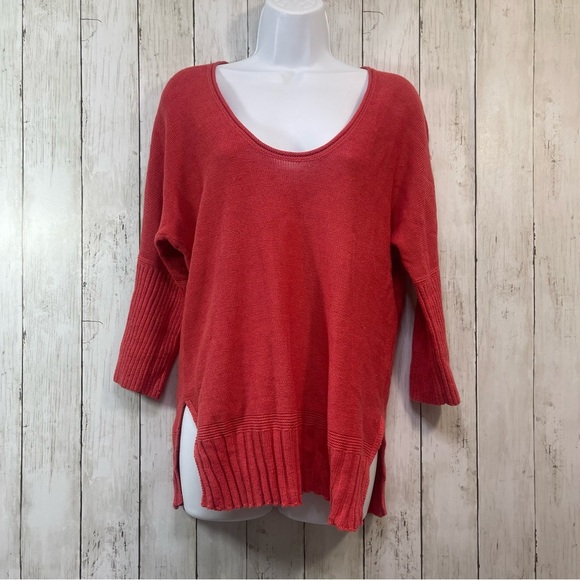 Anthropologie Moth Catamaran Red Linen Blend Sweater S - Picture 1 of 8